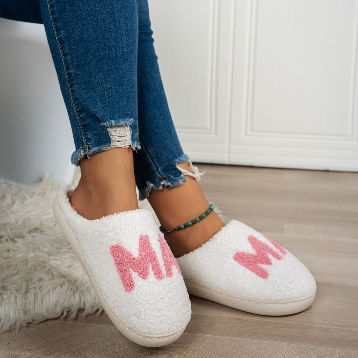 MAMA Plush Cotton Slippers