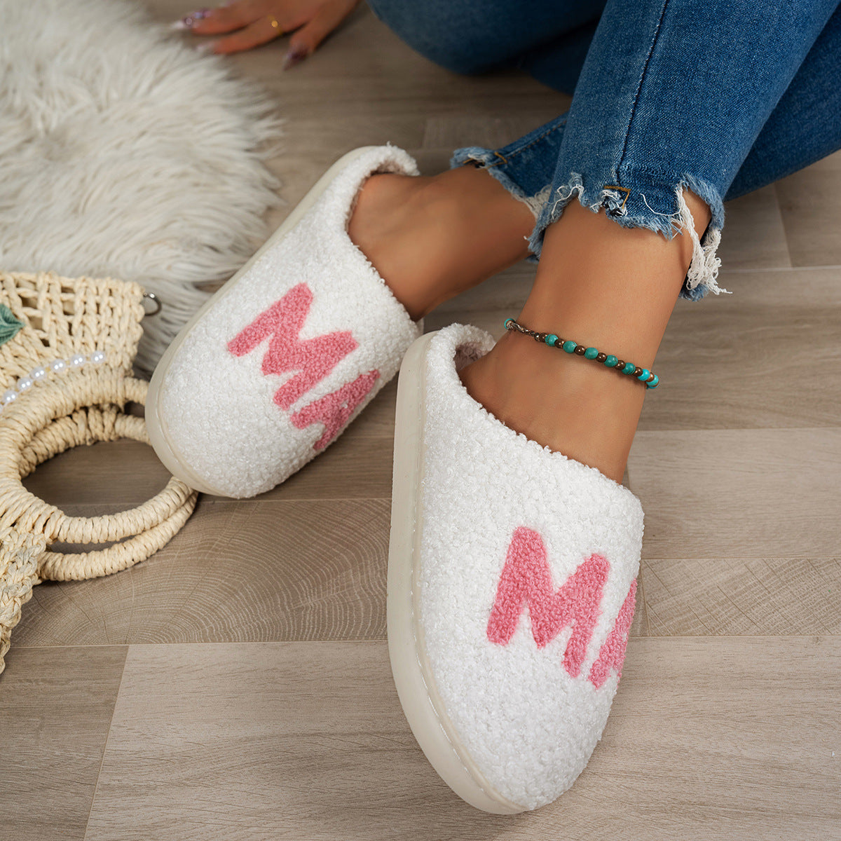 MAMA Plush Cotton Slippers