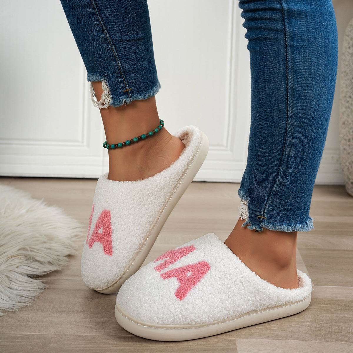 MAMA Plush Cotton Slippers