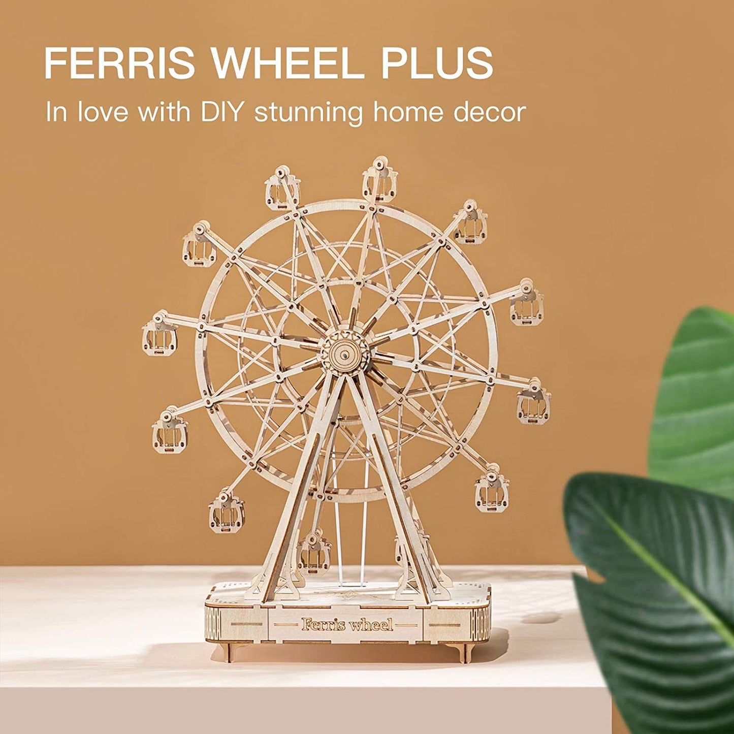 Robotime DIY Wooden Rotatable Ferris Wheel Model With Playing Music